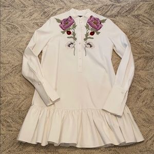 Alexander McQueen cotton floral embroidered dress